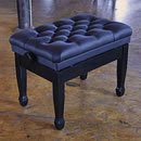 Adjustable, Real Leather Piano Stool with Spade Legs