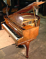 Decorative, Figured walnut, Challen Grand Piano with a walnut case