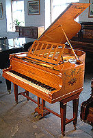 Artcase, Hand pianted Emil Pauer Grand Piano. Hand-painted with flowers and swags