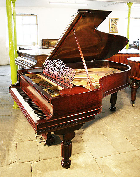 An 1889, Steinway Model B grand piano with a rosewood case and elephant legs