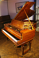 Satinwood Steinway Model O Grand Piano, Delicately inaid with boxwood stringing and crossbanding. Artcase, Satinwood Steinway Model O Grand Piano, Delicately inaid with boxwood stringing and crossbanding.
