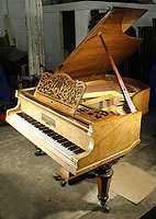 Antique, Gebruder Knake Grand Piano For Sale with a Burr Walnut Case Gebruder Knake Grand Piano For Sale