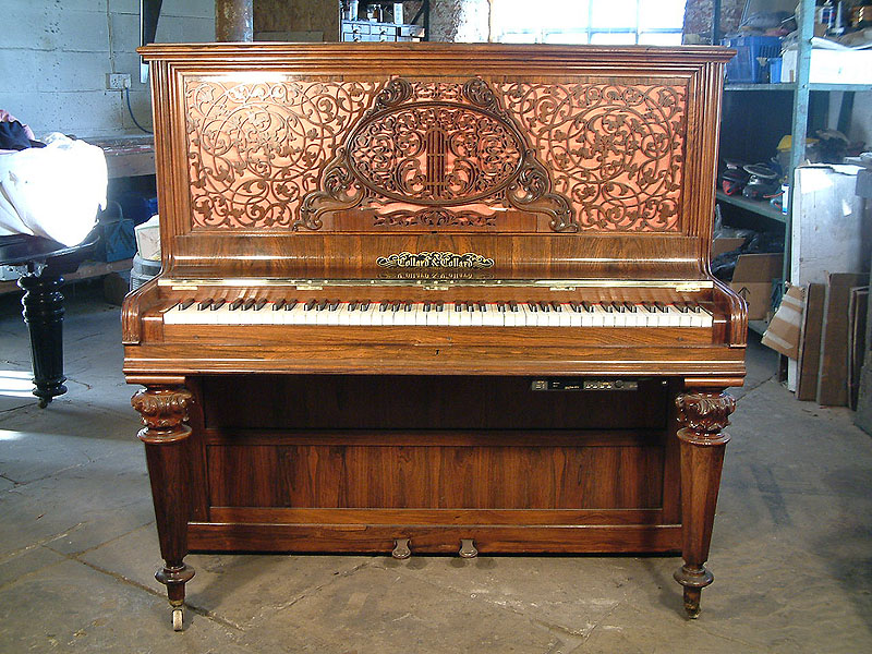 Antique Collard & Collard upright piano with PianoDisc QuietTime GT-2 system