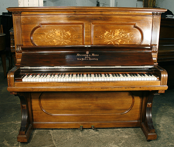 Inlaid, Steinway upright Piano for sale.