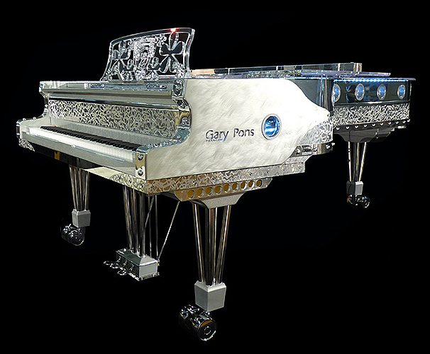 Transparent, Gary Pons SY275  concert grand piano for sale.