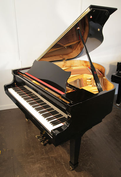 A brand new, Besbrode Model 166 Professional grand piano with a black case and polyester finish