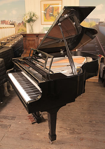  Brand new, Feurich Model 178 Professional grand piano with a black case, gun metal frame and chrome fittings.
  