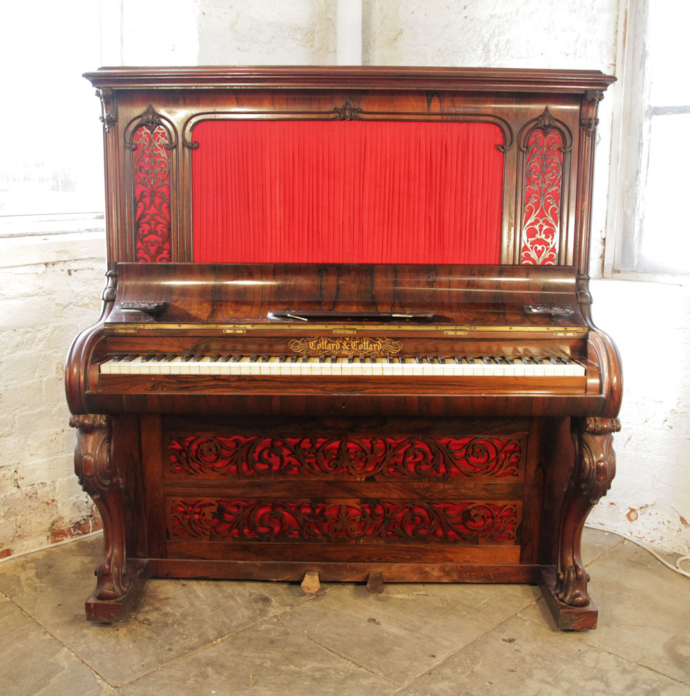 An 1853, Collard and Collard upright piano with a rosewood case ...