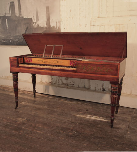A 1780's Broadwood Square piano for sale with an inlaid mahogany case with openwork panels and turned legs. Entire cabinet hand-painted in Neoclassical motifs. Price includes:    Free delivery to a ground floor residence within mainland UK A 1780's Broadwood Square piano for sale with an inlaid mahogany case with openwork panels and turned legs. Entire cabinet hand-painted in Neoclassical motifs.