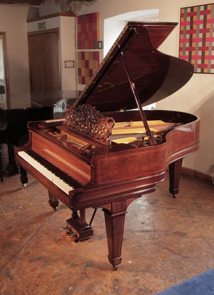 Reconditioned,  1904,  Steinway Model A grand piano for sale with a rosewood case with satinwood stringing accents