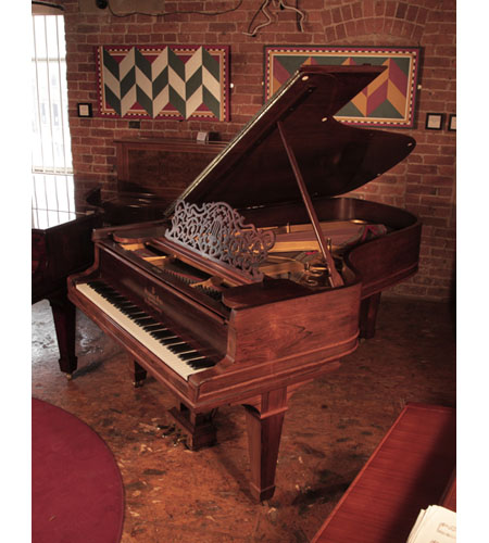 Restored, 1907, Steinway Model B grand piano for sale with a rosewood case, filigree music desk and spade legs 