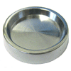 Castor cups.  Sold individually. Available in 40 mm and 80 mm  diameters in either chrome or brass